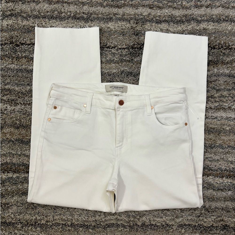 Liverpool Cropped Straight Leg Jeans Sz 8/29 | Liverpool Straight Leg White Jean
